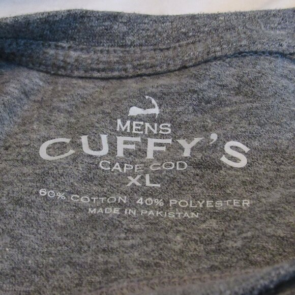 Vintage Cuffy's of Cape Cod Gray Long-Sleeve T-Shirt Size XL Cotton Blend EUC - Picture 5 of 6
